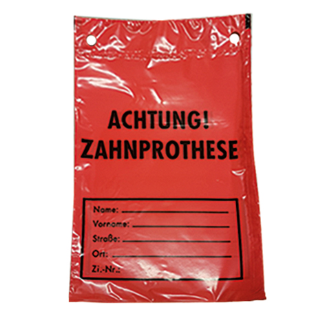 Zahnprotesenbeutel rot