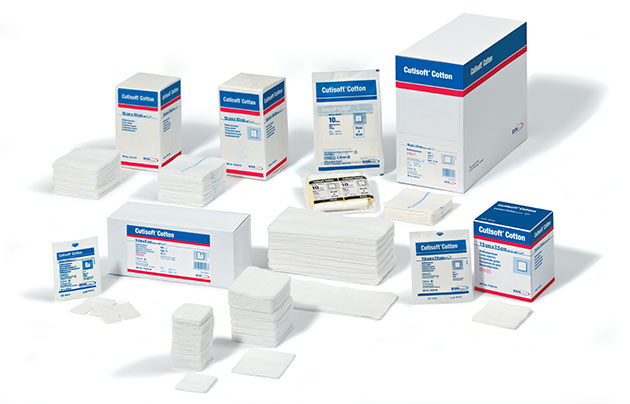 Cutisoft® Cotton Kompressen unst.  (eingestellt! Nachfolgeartikel: Leukoplast® comp. cott. g. unst.)