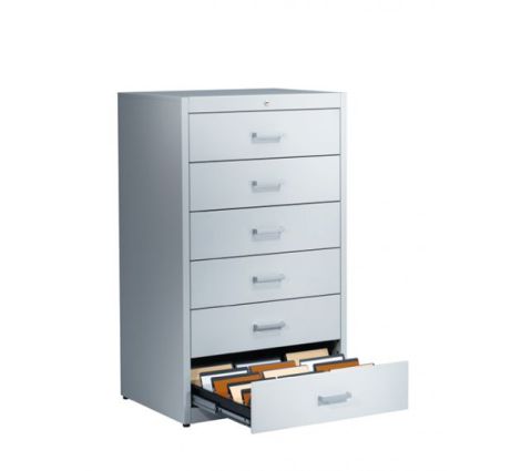 Karteischrank mit Bügelgriffen - 6 Schubladen