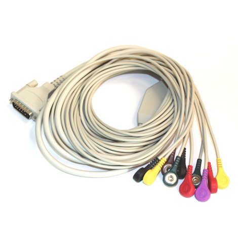 EKG-Patientenkabel mit Druckknopfadapter (für Cardio EKG's / medical econet)