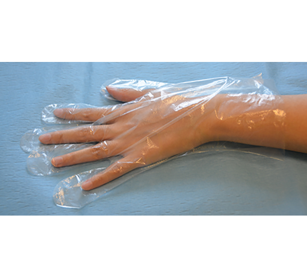 PE-Handschuhe gehämmert, unsteril