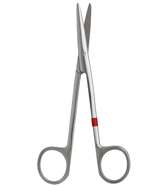 Einmal-Schere Metzenbaum (14,5 cm, stumpf/stumpf, gebogen)