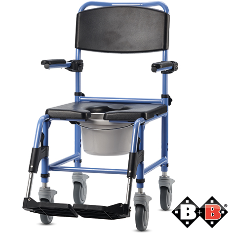 Duschtoilettenrollstuhl TS-Aqua mit 5" Lenkrollen