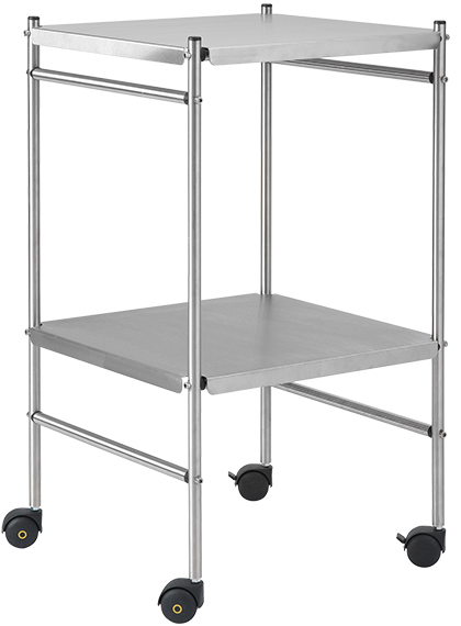 provita Edelstahlwagen mit 2 Ablageblechen